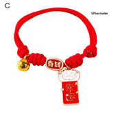Vòng Cổ Tết Cho Chó Mèo Dây Thừng Rút Đỏ 18-32cm - Paddy Pet Shop